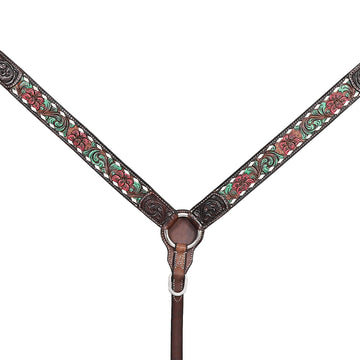 HILASON Western Horse Headstall Breast Collar Leather Brown